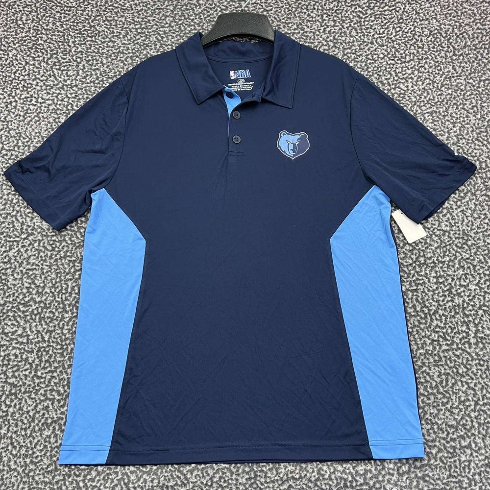 Memphis Grizzlies‎ Polo Shirt Men Large Blue NBA Short Sleeve Collared New L